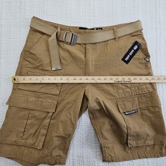 Ecko Unltd Cargo Utility Tactical Shorts Men's 36 Tan Belted 12" Inseam NEW NWT - Picture 11 of 16